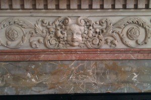 marble decoration on a fireplace