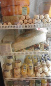 cheese selection in a cheese shop