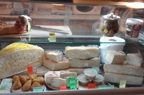 cheese selection in a local cheese shop